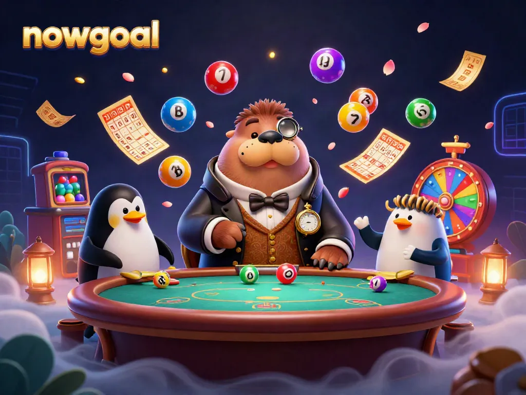 Experience gambling thrills with nowgoal as a walrus plays poker at an underwater table.