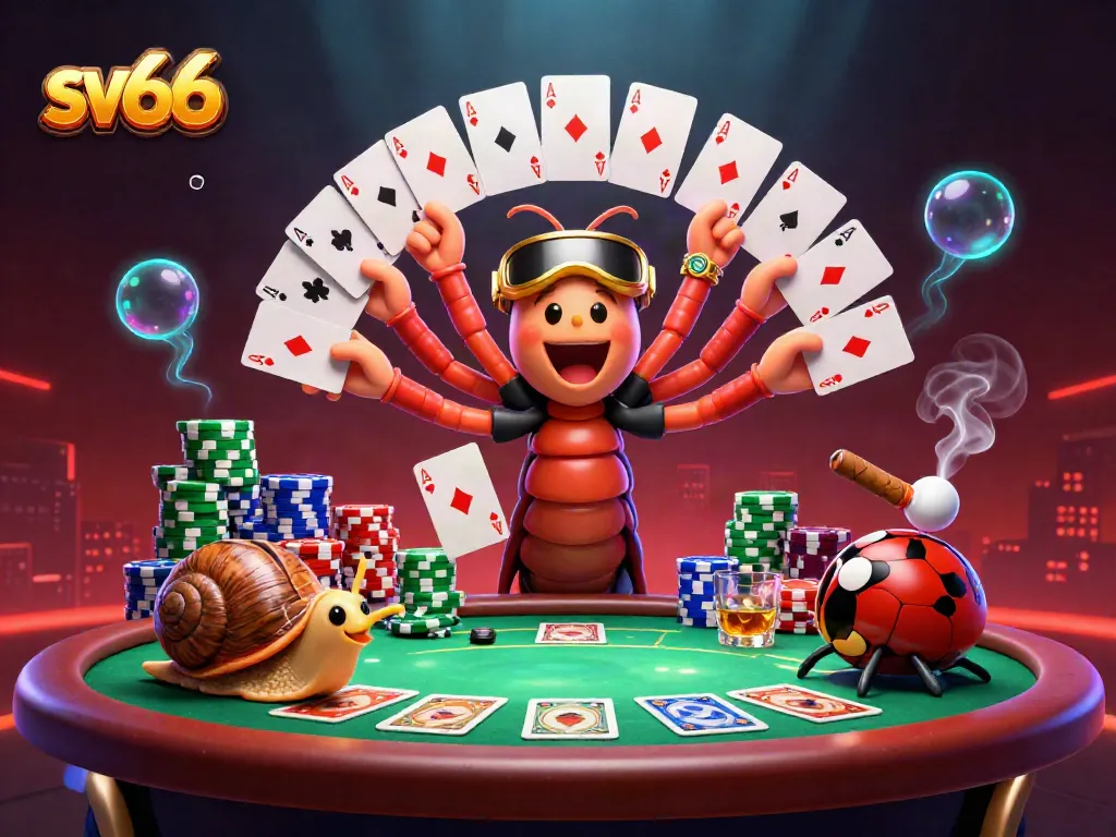 Experience exciting gaming at sv66 casino with vibrant 3D characters and dynamic poker action.