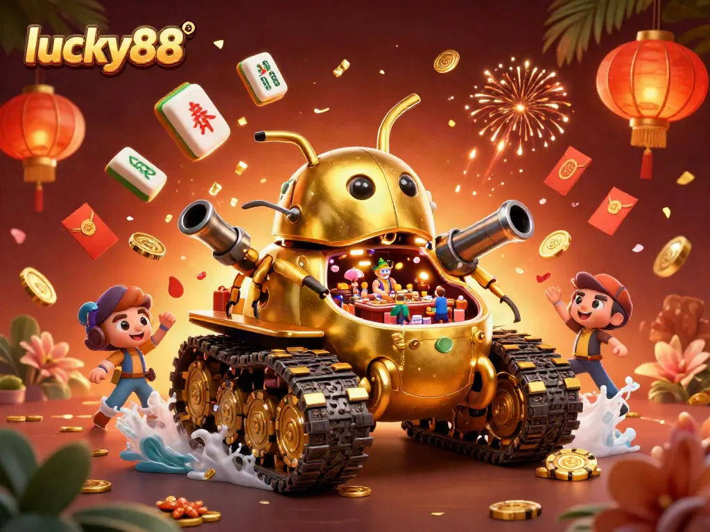 Experience thrilling gameplay at lucky88 with an engaging 3D casino-themed scene filled with excitement.