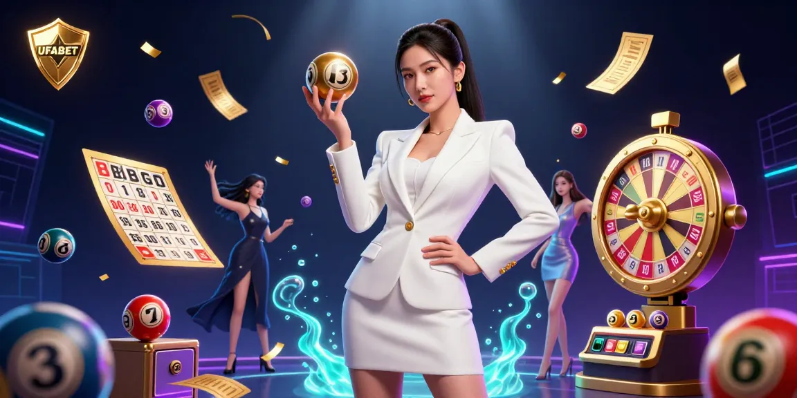 Bet big with UFABET at this vibrant casino scene featuring dynamic lottery elements.