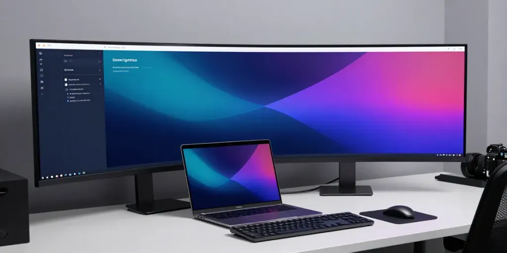 .uk domain registration interface shown on a modern developer workspace with sleek tech gadgets and minimalist design.
