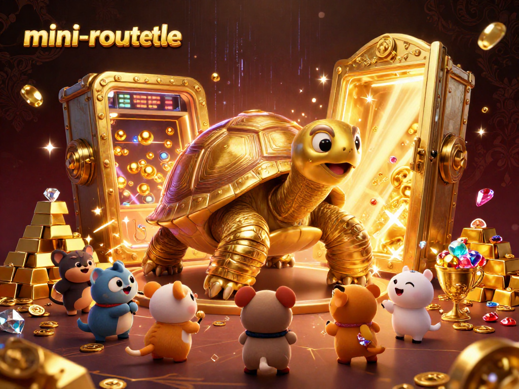 Experience mini-roulette excitement with golden treasures and vibrant characters in a thrilling casino scene.