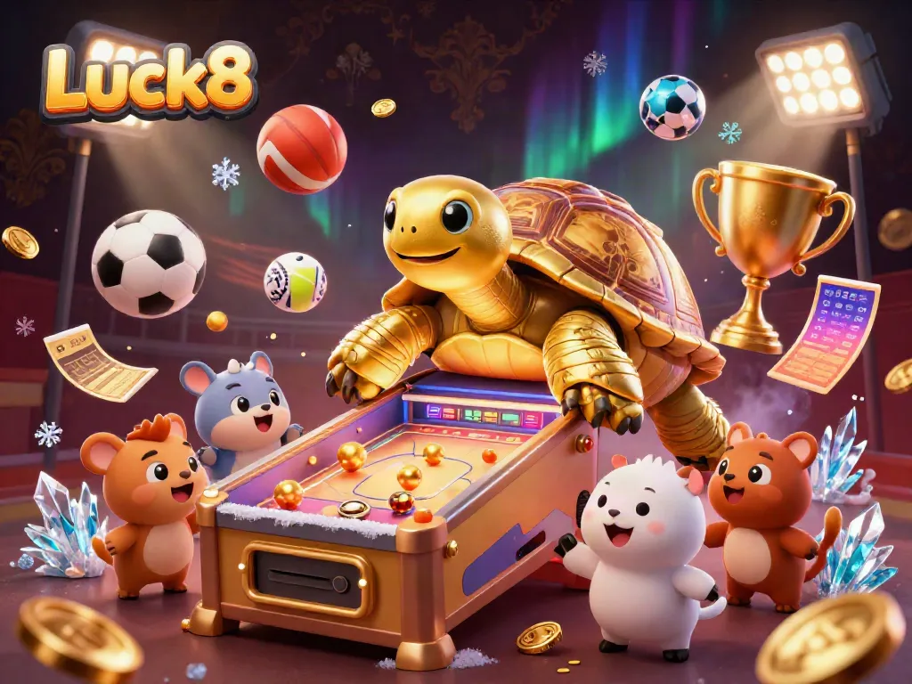 Luck8 offers an exciting gambling experience featuring thrilling games and vibrant elements in a dynamic 3D scene.