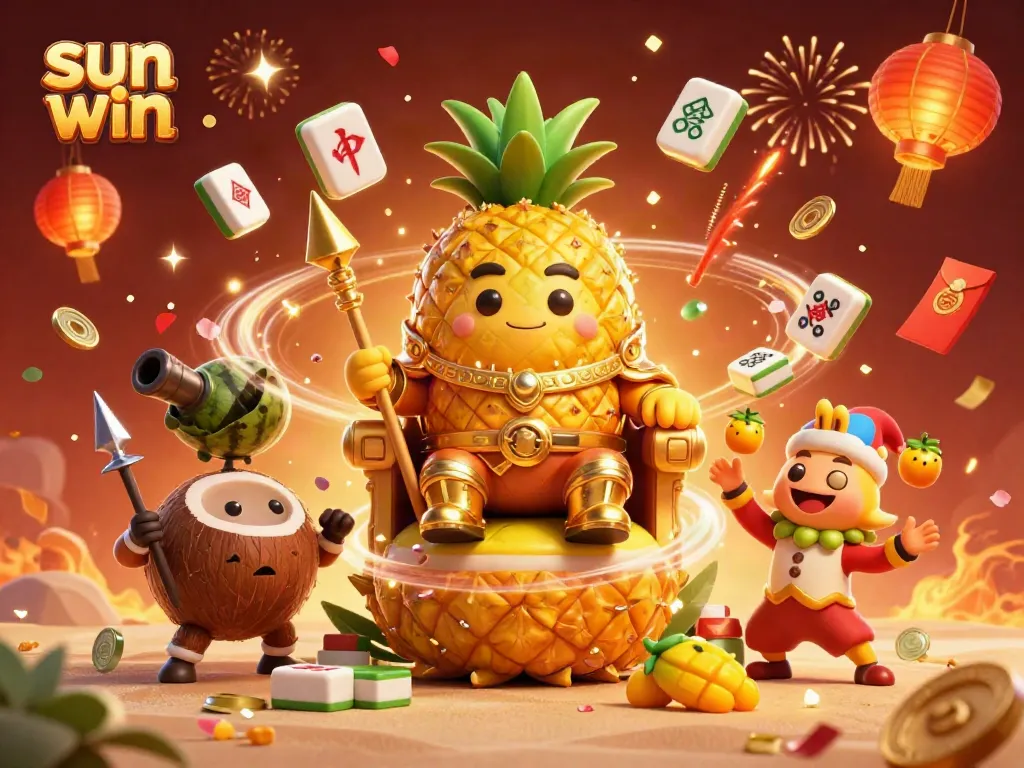 Win big with sun win in this vibrant casino scene featuring colorful characters and dynamic elements.