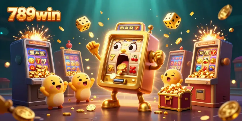 Win big with the impressive 789win slot machine scene, featuring gold coins and vibrant colors.