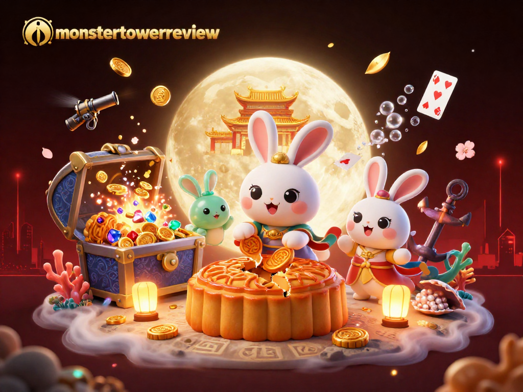 Experience the thrill of gameplay with the monstertowerreview rabbit duo revealing poker chips in a vibrant scene.