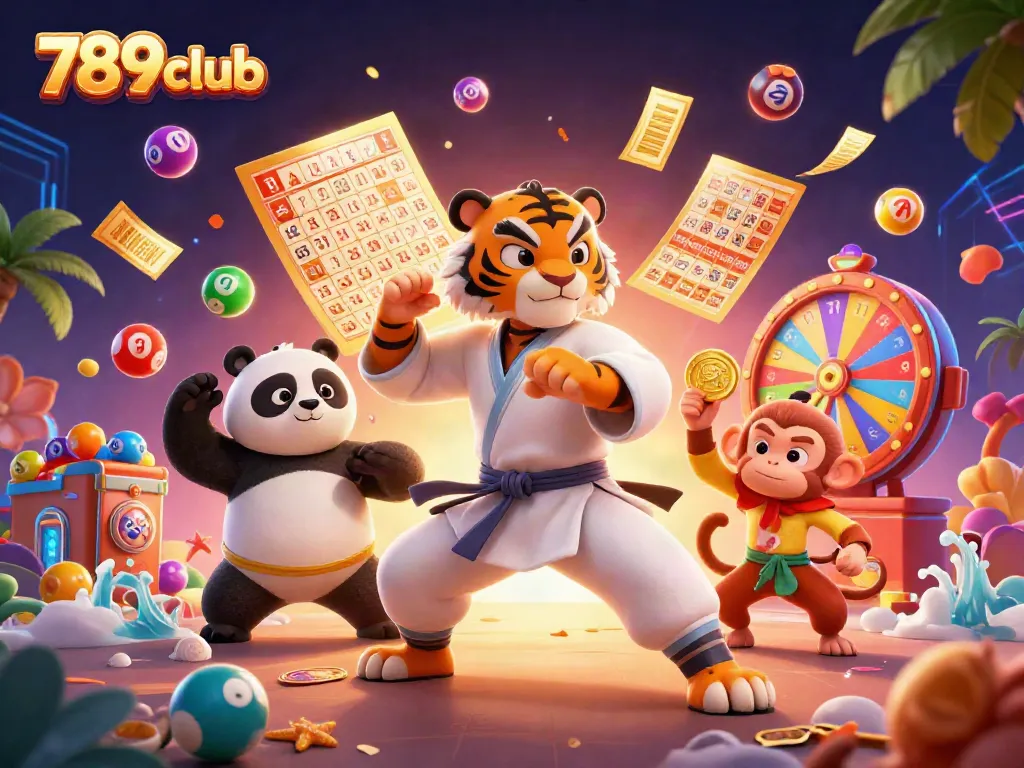 Experience thrilling jackpots at 789club with a vibrant 3D casino illustration featuring exciting game elements.