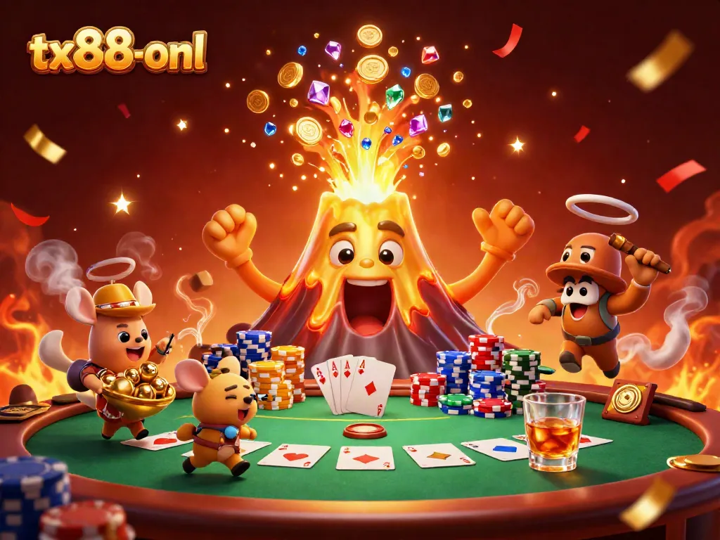 Experience excitement at tx88-onl with vibrant casino chaos, featuring treasures and gaming elements.