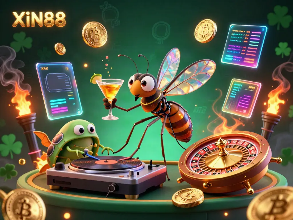 XIN88 offers a vibrant casino experience with a unique frozen-in-amber mosquito mascot, symbolizing excitement and innovation in gaming.