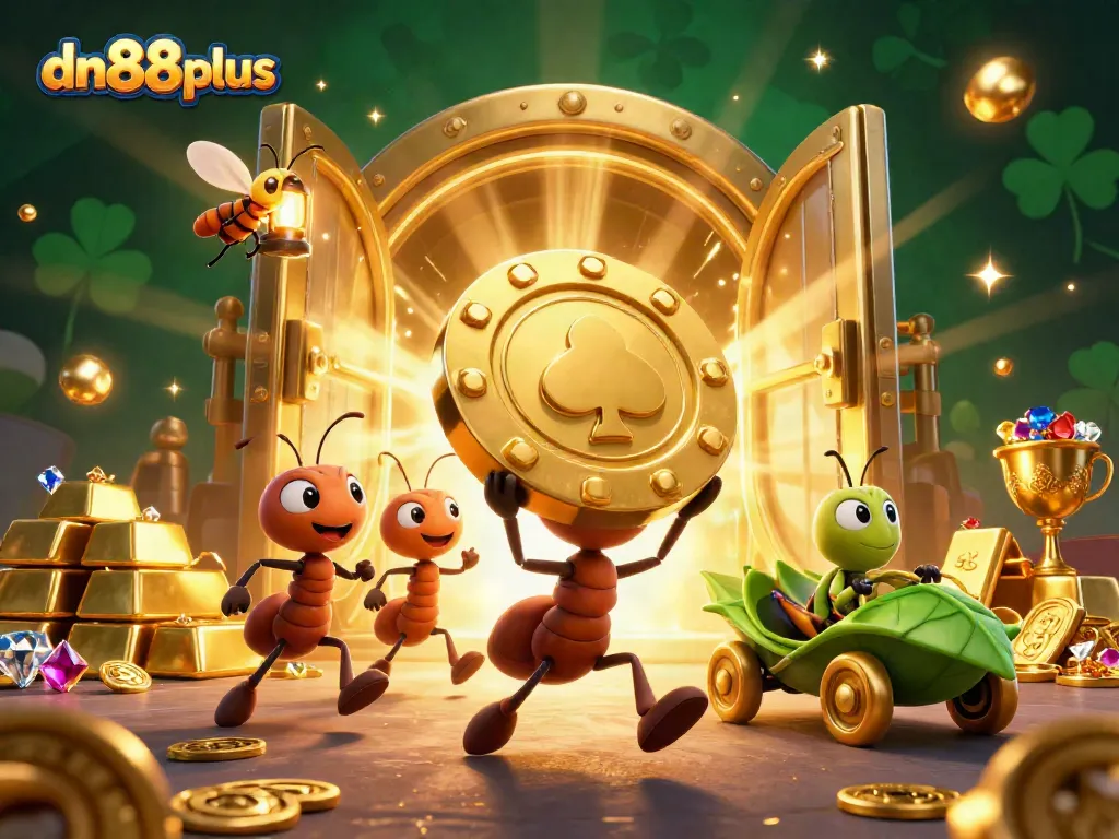 Bettors unveil shining treasures with dn88plus in an adventurous 3D casino heist action.