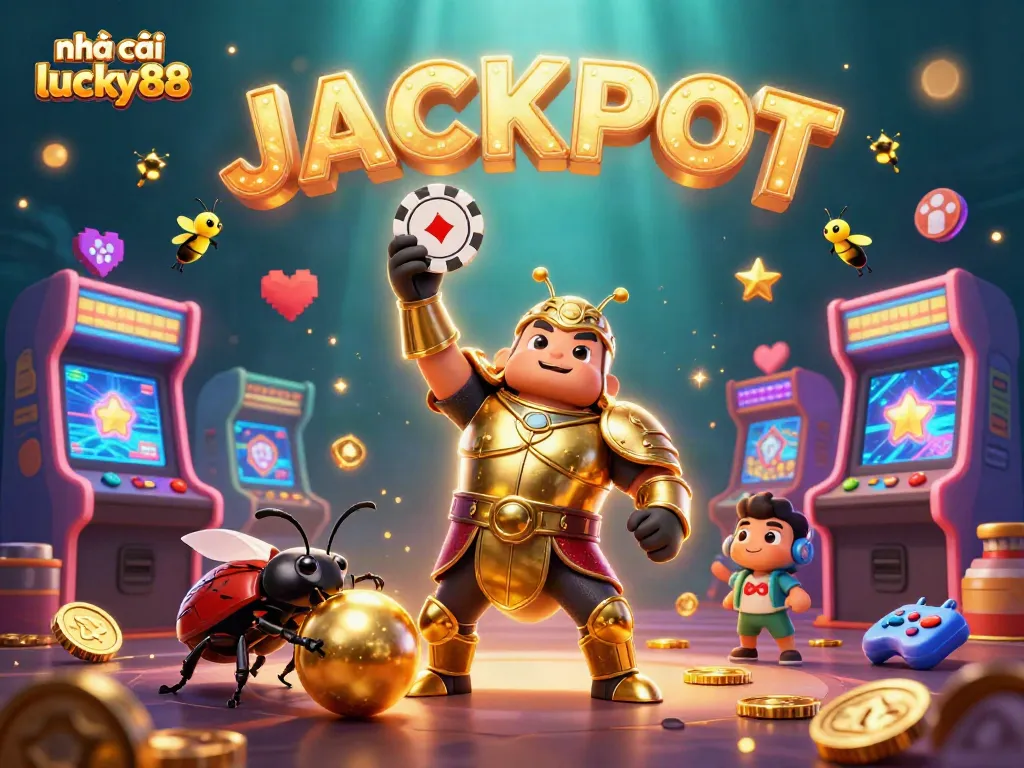 Experience excitement at nhà cái lucky88 with a vibrant casino scene and jackpot celebration!