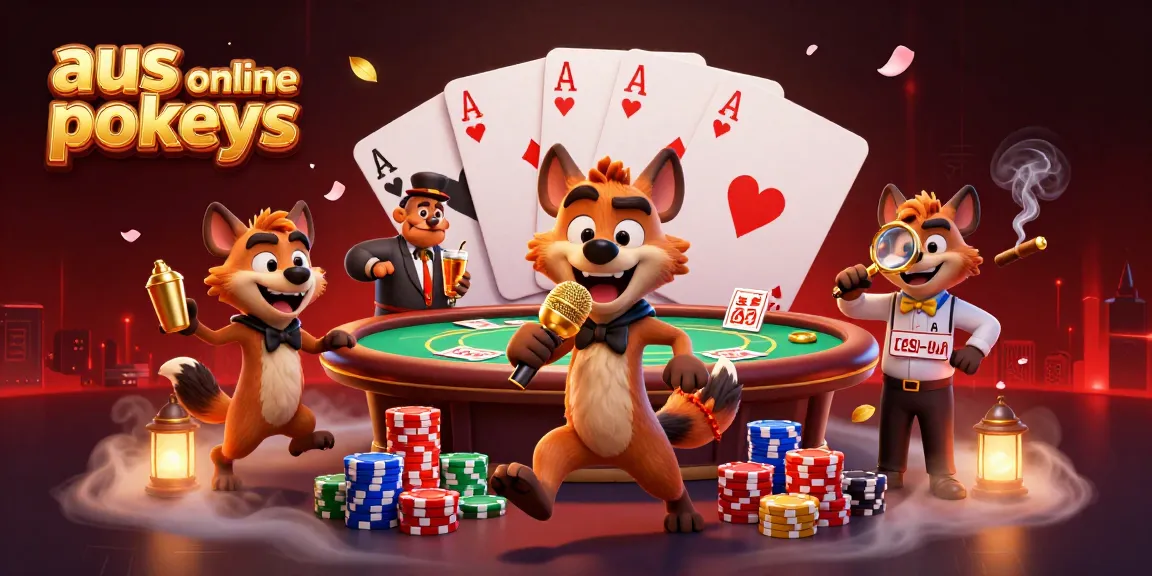 Experience the excitement of aus online pokies with hyenas running a vibrant casino scene.