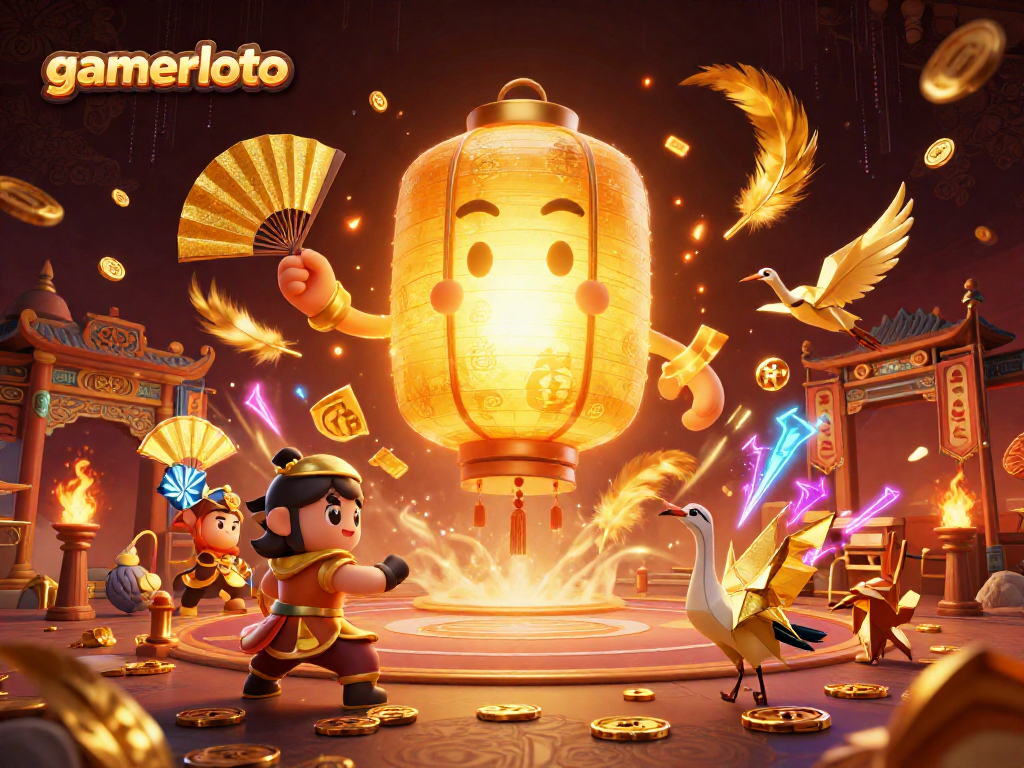 Experience gamerloto magic as golden lantern spirits guide thrilling casino adventures amidst vibrant visuals.