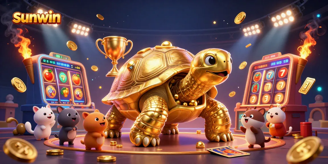 Experience thrilling gameplay at sunwin with golden tortoise pinball machine and dynamic slot reels.
