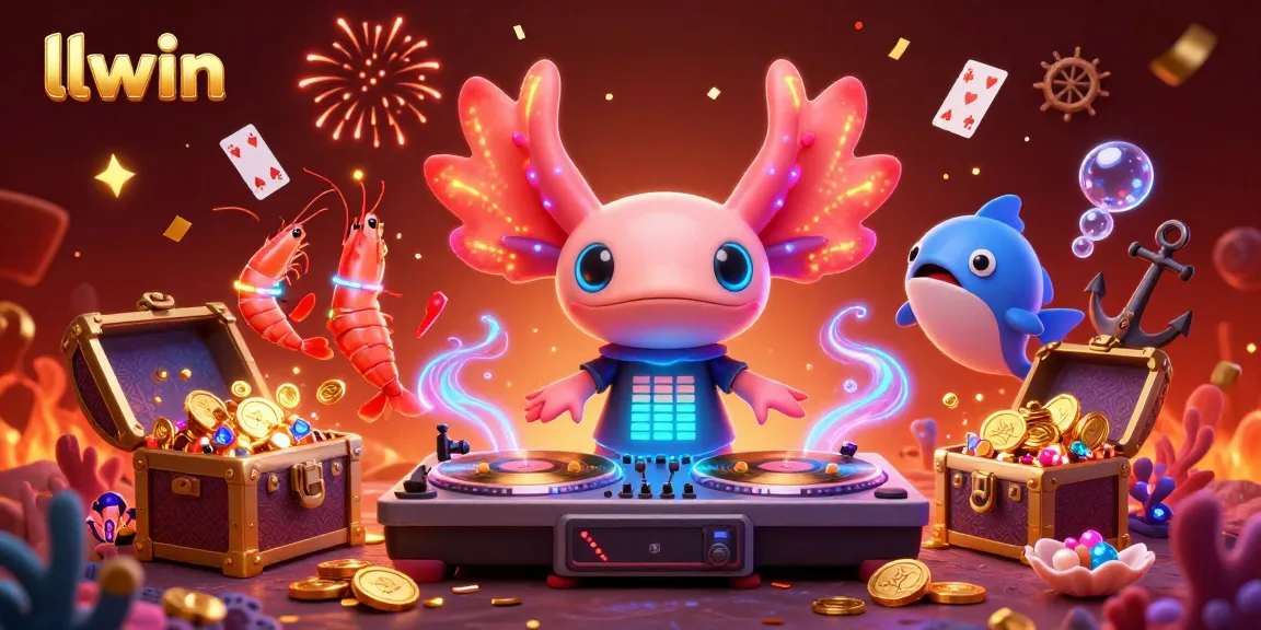 Experience thrilling moments with llwin's vibrant underwater DJ party featuring animated sea creatures showcasing casino games.