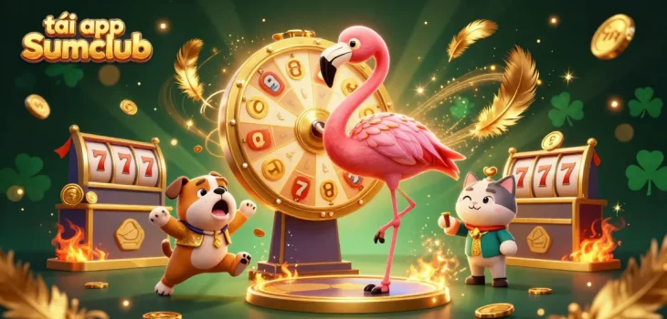 Engage with thrilling gameplay and win as you tải app Sumclub featuring colorful characters and casino elements.