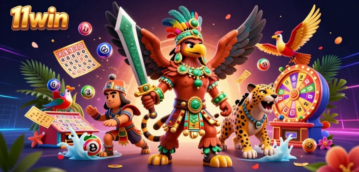 Experience the vibrant world of 11win casino with colorful lottery symbols and dynamic gameplay elements.