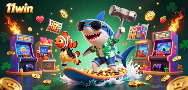 Join the excitement at 11win with a vibrant 3D casino illustration showcasing thrilling gameplay.