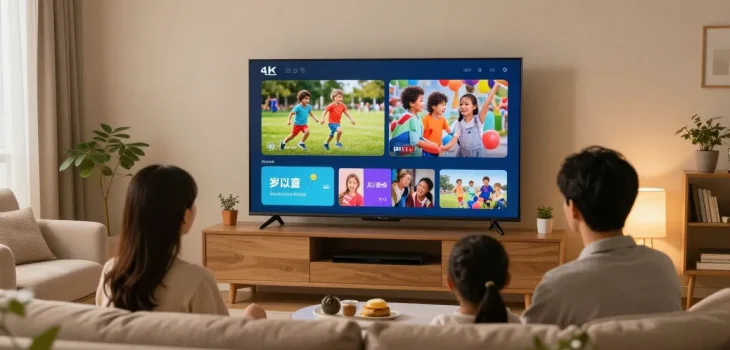 IPTV UK family enjoying local service in their trusted home entertainment