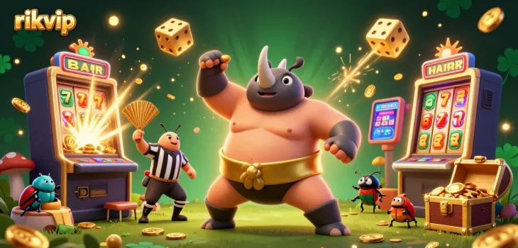 Experience thrilling wins at rikvip's vibrant casino world with animated characters and dynamic games.