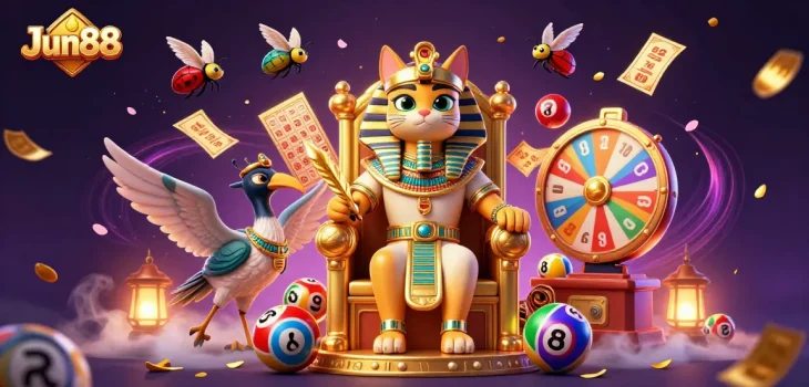 Experience thrilling gameplay at Jun88 with vibrant lottery elements and an enchanted Egyptian theme.