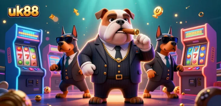 Engage with uk88 casino games alongside a mafia bulldog and Doberman bodyguards in vibrant 3D
